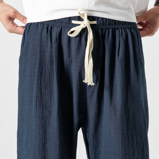 Dennis | Men's Cotton-Linen Drawstring Jogger Pants